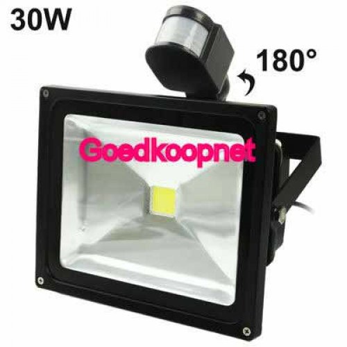 30 Watt LED Schijnwerper met bewegingsmelder, Warm Wit