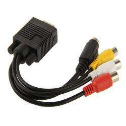 VGA - SVHS en 3 x RCA composiet adapter kabel 